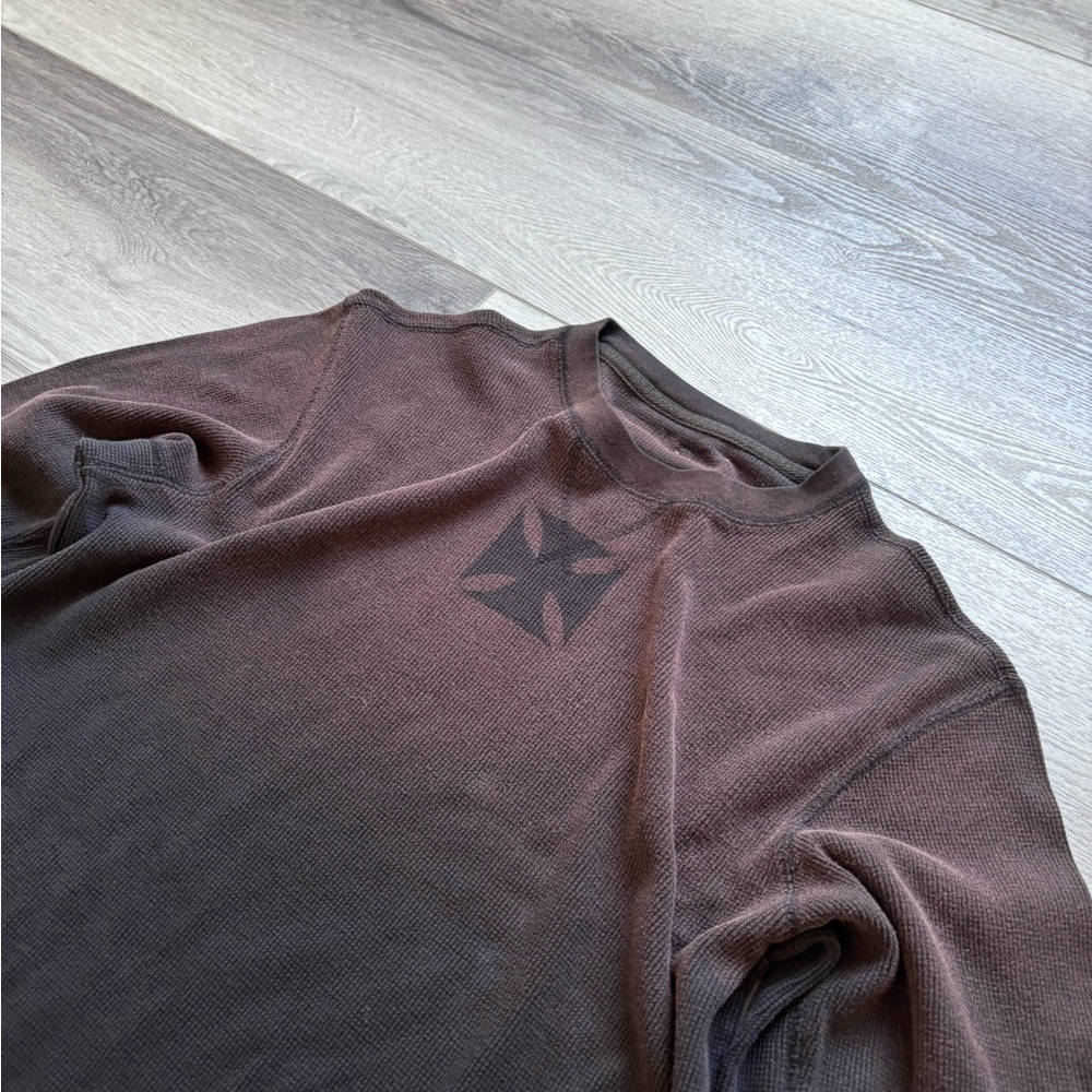 Men's Star Logo Long Sleeve Shirt - Dark Brown